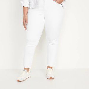 Like New Old Navy High-Waisted O.G. Straight White Ankle Jeans Plus Size 22